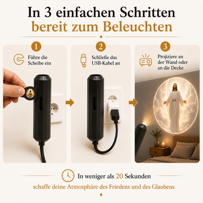 Tragbarer Glaubensprojektor mit austauschbaren Motivscheiben