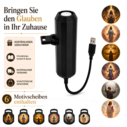 Tragbarer Glaubensprojektor mit austauschbaren Motivscheiben